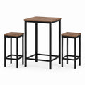 Bartisch-Set aus Kiefernholz und Stahl, Braun/Schwarz, 3-teilig
