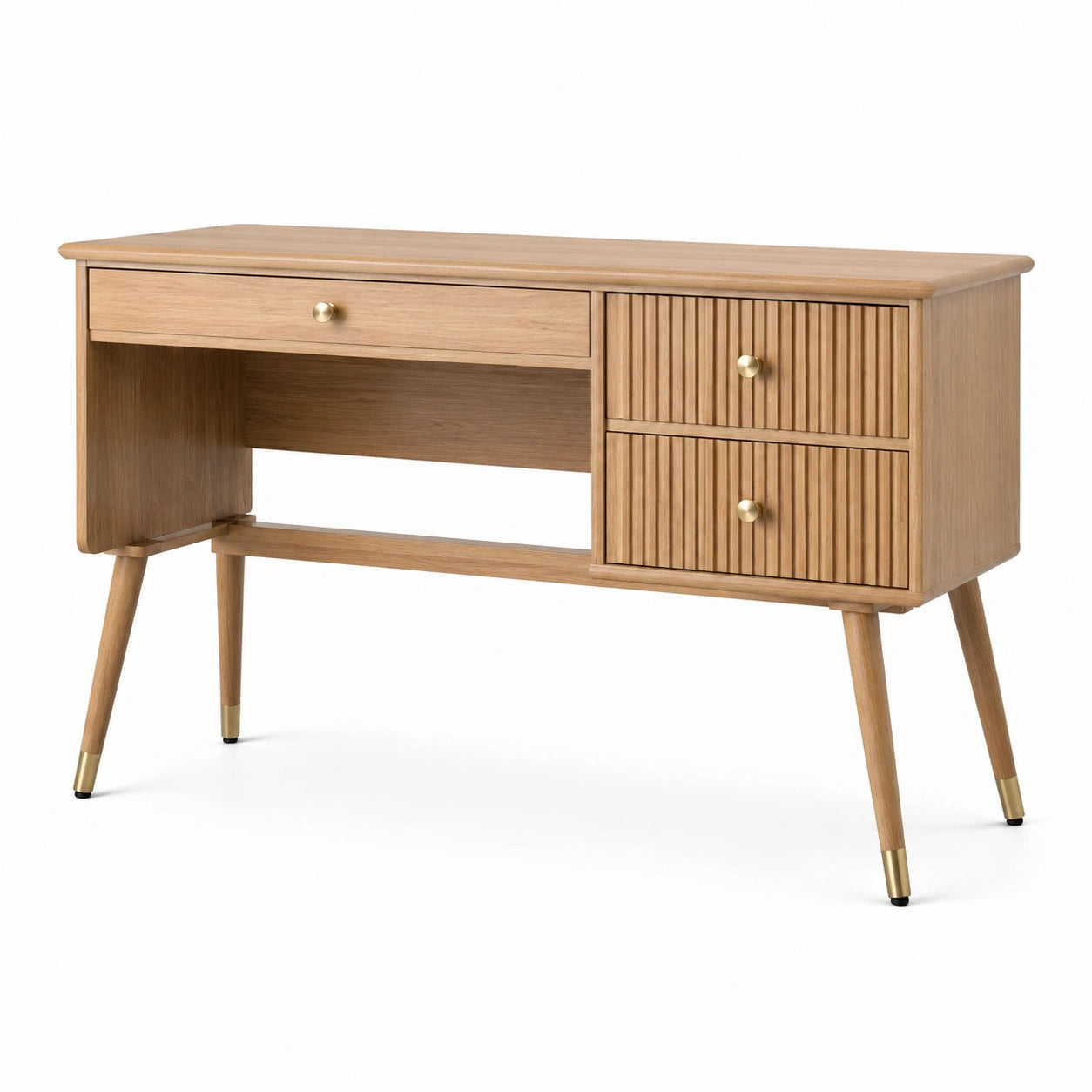 Schreibtisch aus Eichenholz mit 3 Schubladen, 120 cm