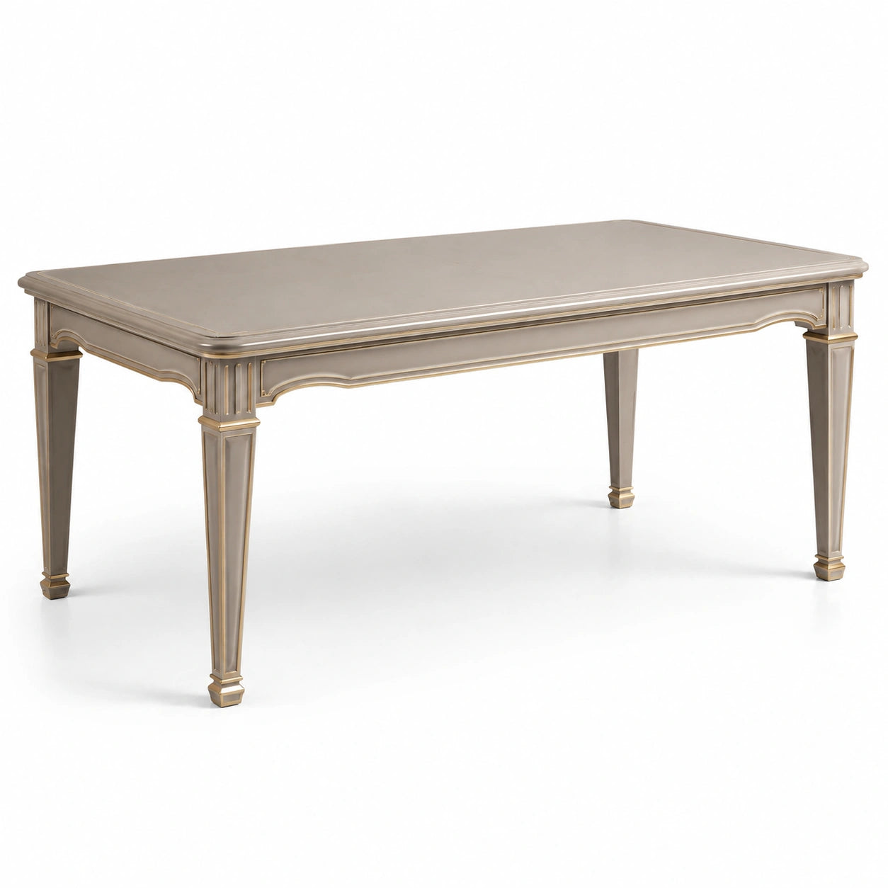 Rechteckiger Esstisch Holz Beige/Gold 180x90x76cm