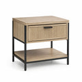Holz- und Metallnachttisch mit Schublade 50x40x60 cm